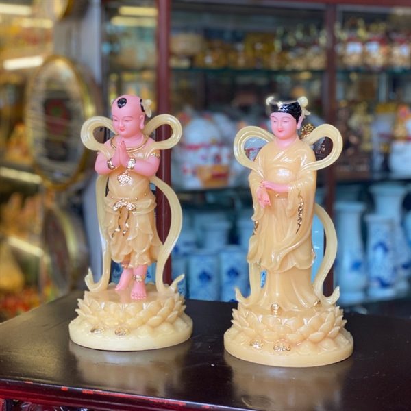 Tượng Tiên Đồng Ngọc Nữ Bột Đá Vàng