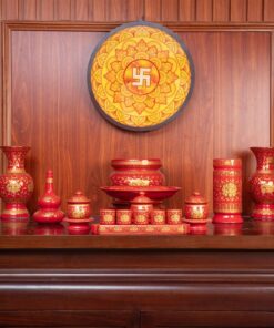 Bộ Đồ Thờ Thần Linh Sứ Gấm Đỏ