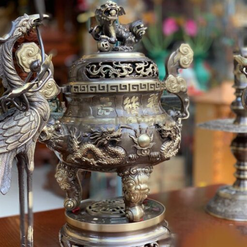 Lư Đồng/ Đỉnh Đồng Tai Rồng Đồng Hun Hai Công Nghệ