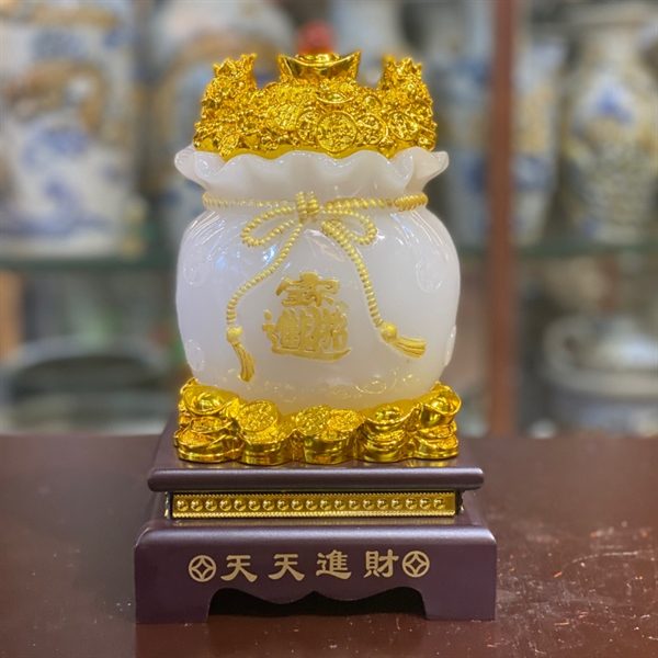 Túi Tiền Vàng Màu Trắng Chiêu Tài