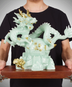 Tượng Rồng Đá Cuộn Long Châu