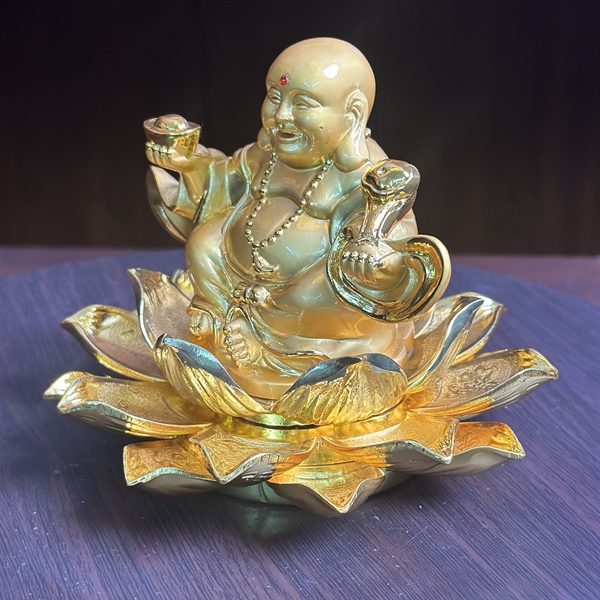 Tượng Di Lặc Tọa Sen Đặt Ô Tô-Bàn Làm Việc