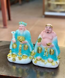 Tượng Thần Tài Thổ Địa Mây Bột Đá Xanh Dương