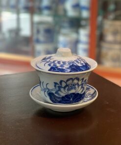 Bát Sâm/ Bát Nước Hoa Sen Men Lam