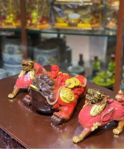 Cặp Cóc Thiềm Thừ & Tỳ Hưu Phong Thủy Sứ Tử Sa Đỏ