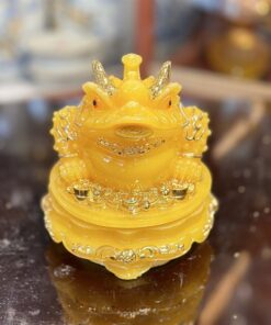 Cóc Thiềm Thừ Phong Thủy Đế Xoay Bột Đá Vàng
