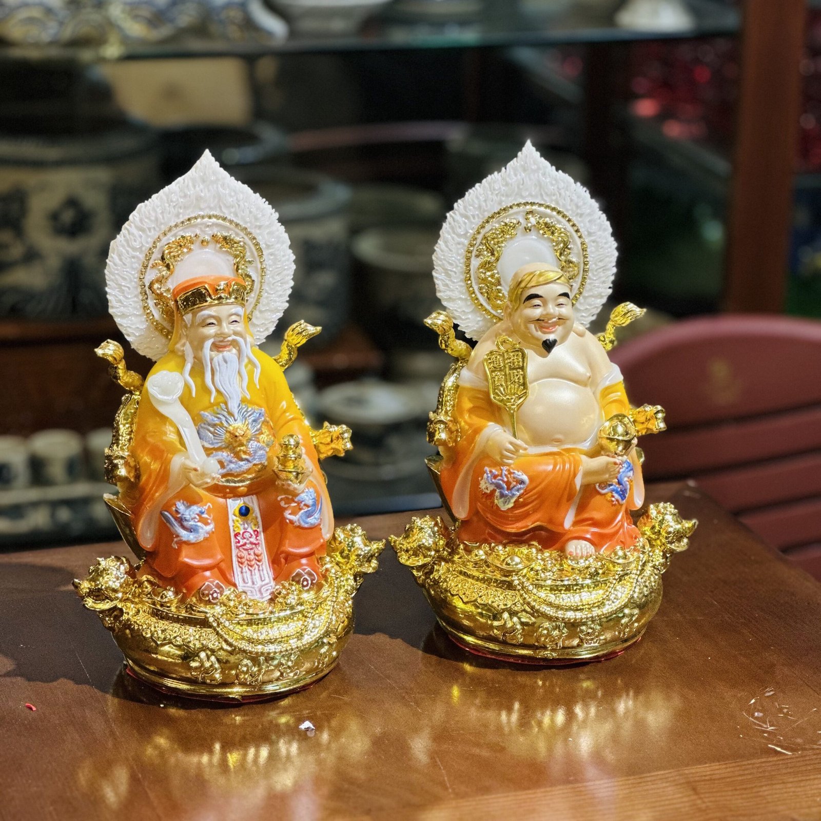 Tượng Thần Tài Thổ Địa Hiệu Ứng Đồng Cam