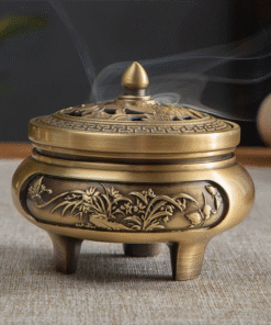 Đốt Trầm Nắp Dáng Bẹt Hiện Đại
