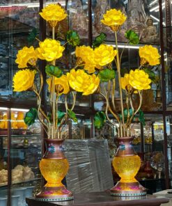 Đèn Thờ Hoa Sen 9 Bông Lưu Ly Thiên Đăng