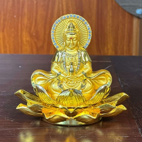Tượng Phật Quan Âm Bồ Tát Tọa Đài Sen Để ÔTô