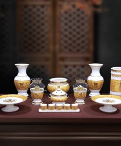 Bộ Đồ Thờ Sứ Bát Nhã Tâm Kinh Vàng Thờ Phật