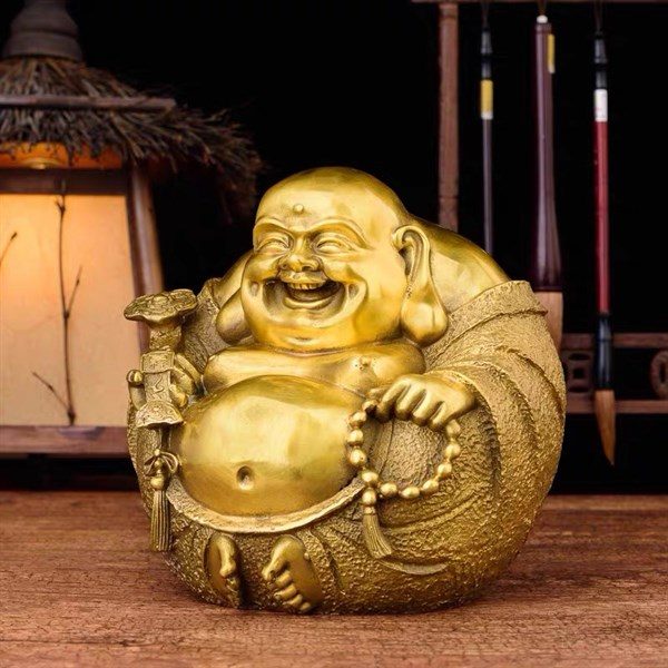 Tượng Phật Di Lặc Như Ý Bằng Đồng