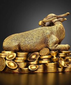 Trâu Đồng Nằm Trên Tiền Vàng