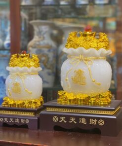 Túi Tiền Vàng Màu Trắng Chiêu Tài