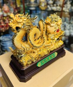 Tượng Rồng Kéo Túi Tiền Tài