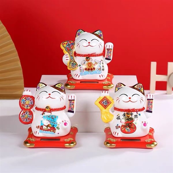 Mèo Thần Tài Năng Lượng 10cm