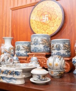 Bộ Thờ Gian Tiên Men Rạn Đắp Nổi BTGTMRDN1