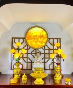 Bộ Đồ Thờ Phật Gấm Vàng
