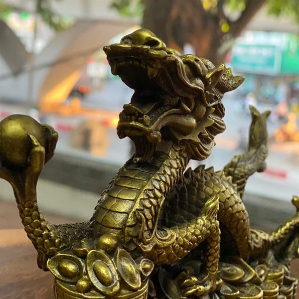 Rồng Đồng cầm Ngọc Bệ Hũ Tiền Vàng