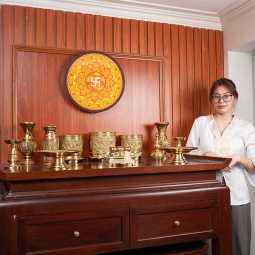 Bộ Đồ Thờ Gia Tiên Đồng Vàng BTGTDV2