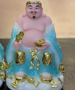 Tượng Thần Tài Thổ Địa Mây Bột Đá Xanh Dương