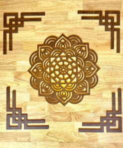 Combo Bộ Ốp Hoa Văn Trang Trí Mandala Và 4 Triện Góc Vuông