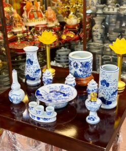 Bộ Đồ Thờ Thần Linh Sứ Men Ngọc