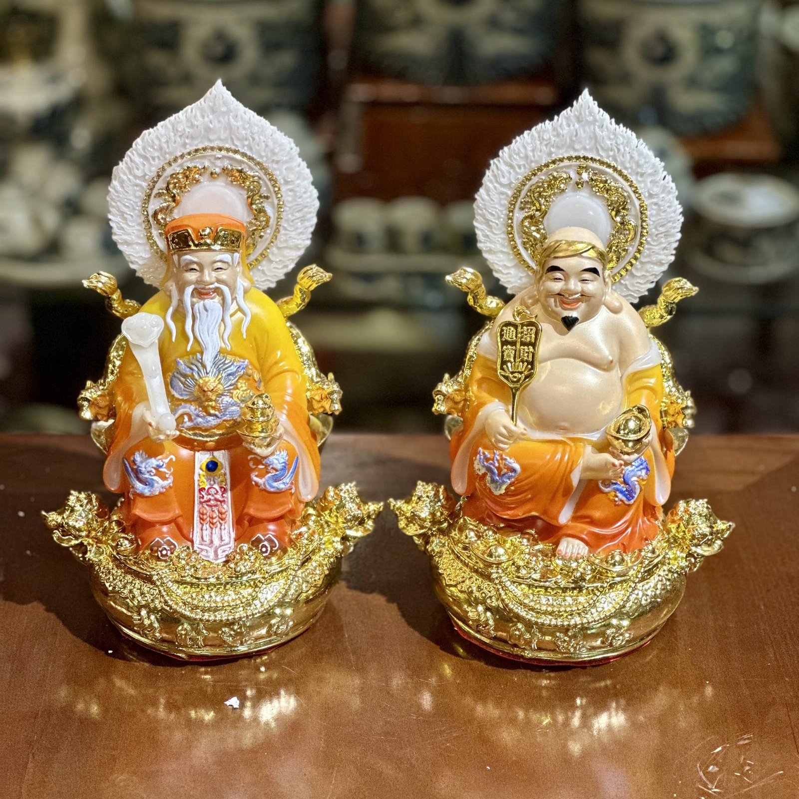 Tượng Thần Tài Thổ Địa Hiệu Ứng Đồng Cam