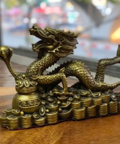 Rồng Đồng cầm Ngọc Bệ Hũ Tiền Vàng