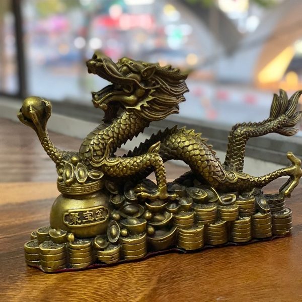Rồng Đồng cầm Ngọc Bệ Hũ Tiền Vàng