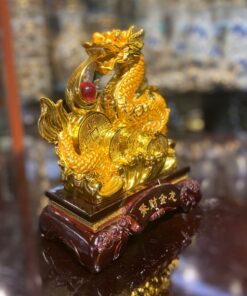 Tượng Rồng Vàng Ôm Dây Tiền