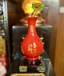 Cặp Bình Như Ý Mẫu Đơn Màu Đỏ