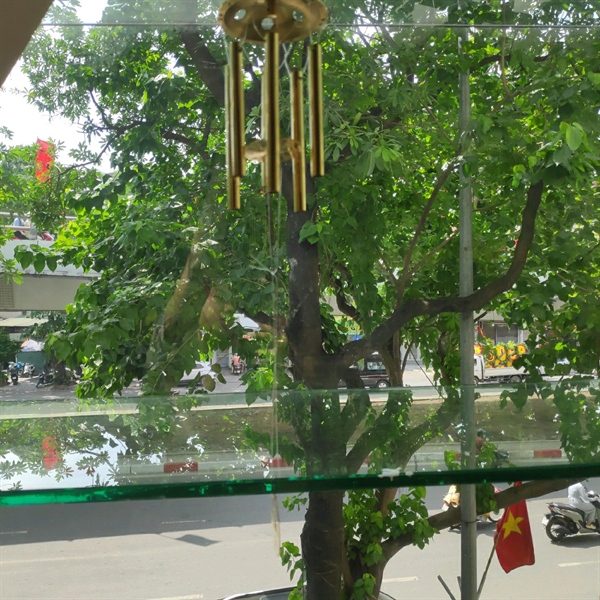 Chuông Gió Treo Đồng Vàng Đồng Tiền Xu May Mắn