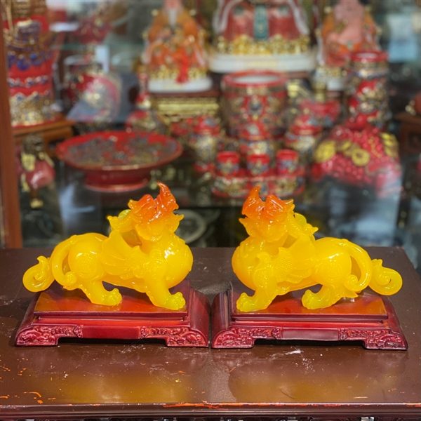 Cặp Tỳ Hưu Phong Thủy Bột Đá Vàng