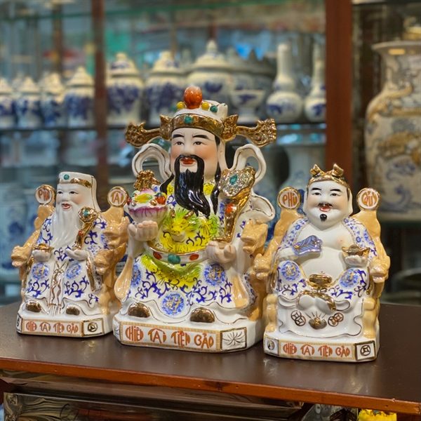 Tượng Thần Phát/ Thần Tiền Triệu Công Minh Sứ Gấm Xanh