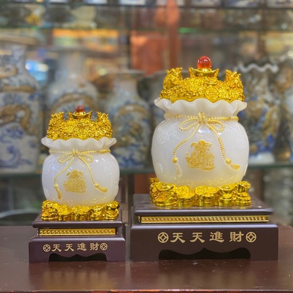Túi Tiền Vàng Màu Trắng Chiêu Tài