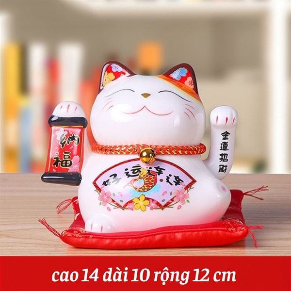 Mèo Thần Tài Maneki Neko Mini 14cm - Ảnh 5