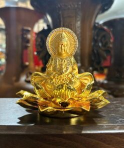 Tượng Phật Bà Ngồi Đài Sen 2 Mặt Để Ô Tô