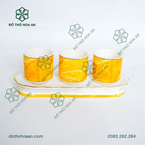 Khay Nước Vân Đá Vàng