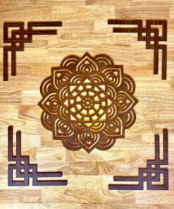 Combo Bộ Ốp Hoa Văn Trang Trí Mandala Và 4 Triện Góc Vuông