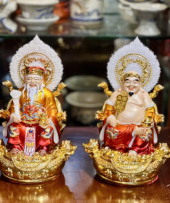 Tượng Thần Tài Thổ Địa Hiệu Ứng Đồng Gấm Đỏ
