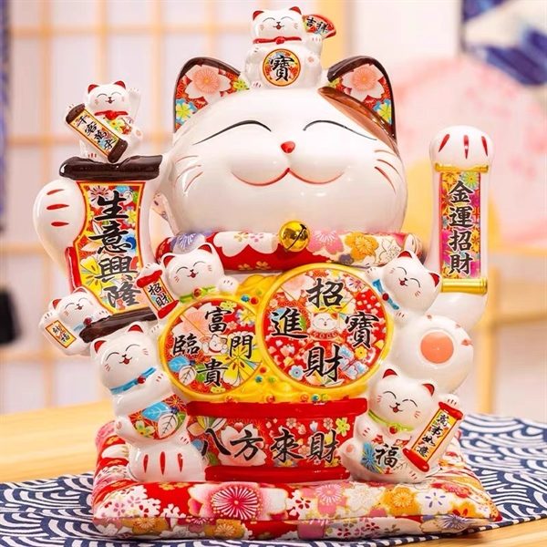 Mèo Thần Tài Bát Phương Khai Tài 25cm