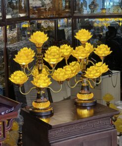 Đèn Thờ Hoa Sen 7 Bông Lưu Ly Diệu Tâm