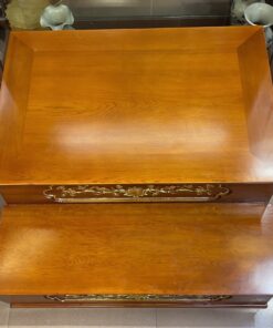 Kệ Kê Nhị Cấp/ 2 Cấp Bàn Thờ Gỗ Xoan Màu Hương Dát Vàng
