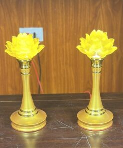 Đèn Thờ Hoa Sen 1 Bông Lưu Ly Thân Hợp Kim