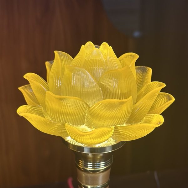 Đèn Thờ Hoa Sen 1 Bông Lưu Ly Thân Hợp Kim