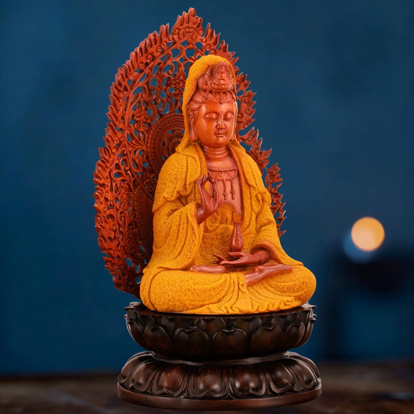 Tượng Phật Bà Quan Âm Gỗ Dát Kim