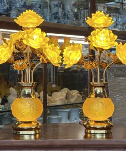 Đèn Thờ Hoa Sen 5 Bông Lưu Ly Minh Liên