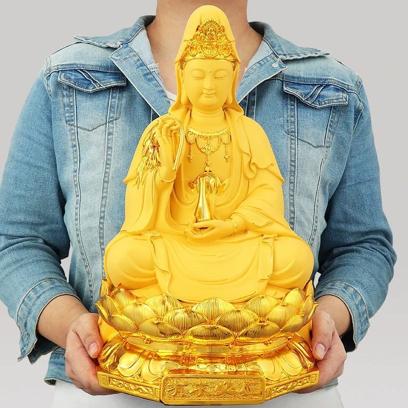 Tượng Phật Bà Quan Âm Composite Vàng