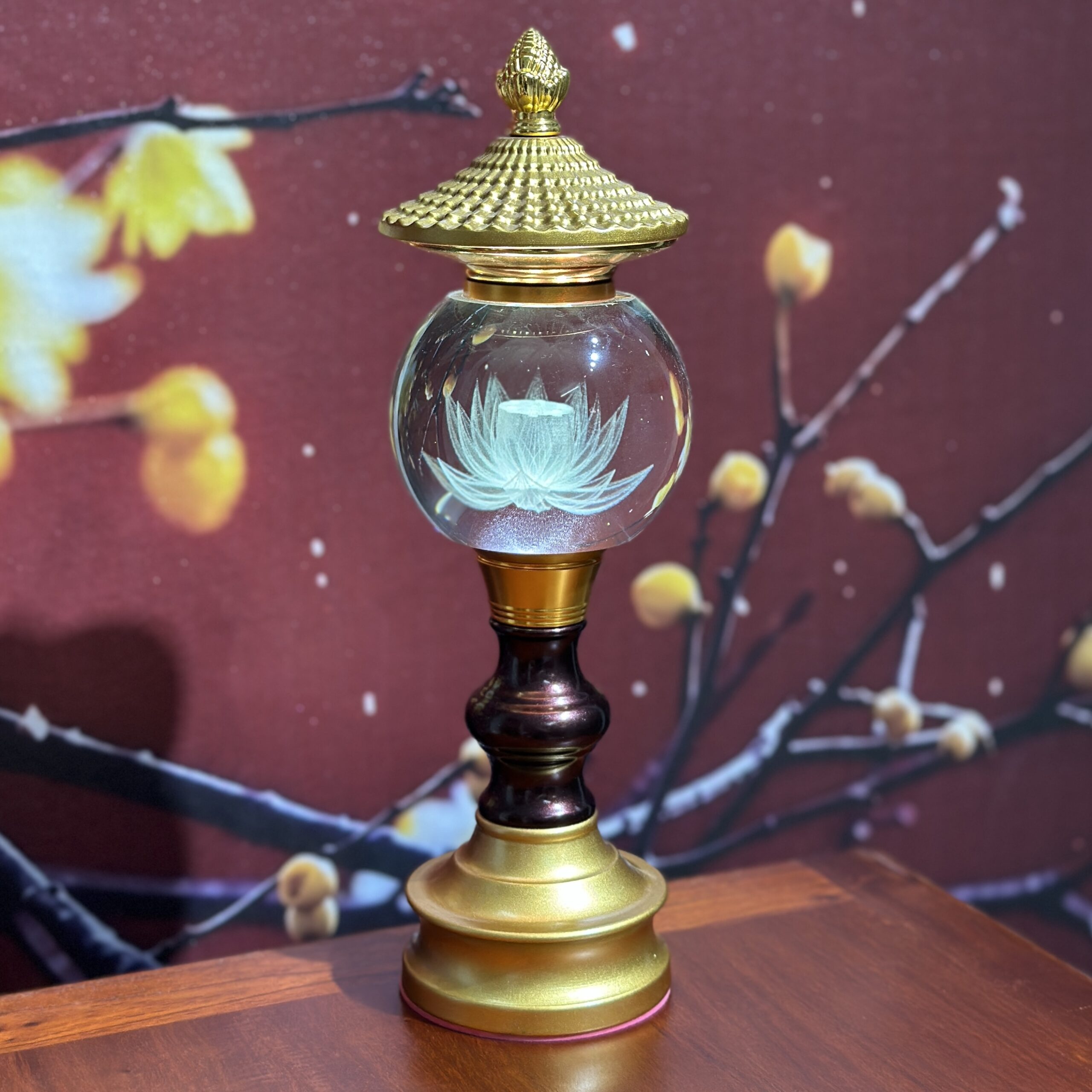 Đèn Thờ 1 Bông Chóp Cầu Hoa Sen